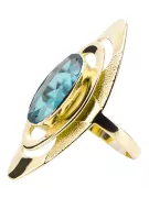 Ring Vintage style Aquamarine 14K Yellow gold vrc189y